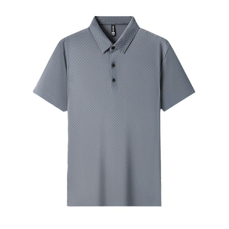 Men's Jacquard Square Short-sleeved Polo Shirt