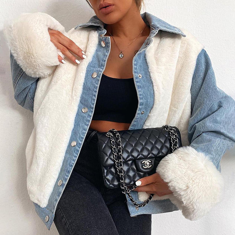 Women's Plush Stitching Autumn Oversize Winter Jackets