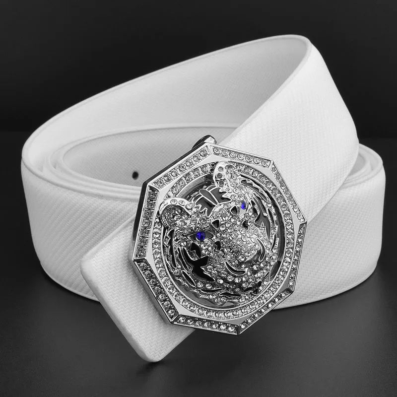 Men's Tiger Golden Buckle Belt