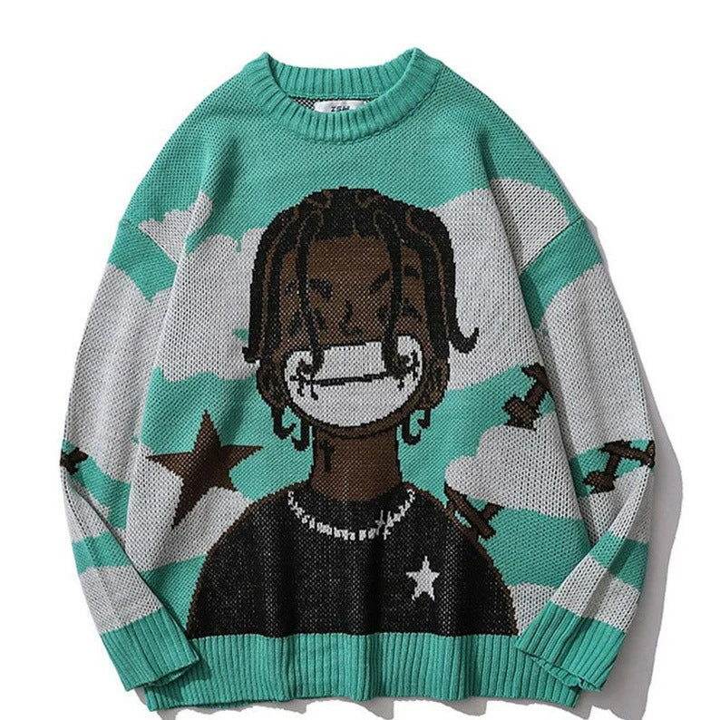 Cartoon Anime Oversized Sweater