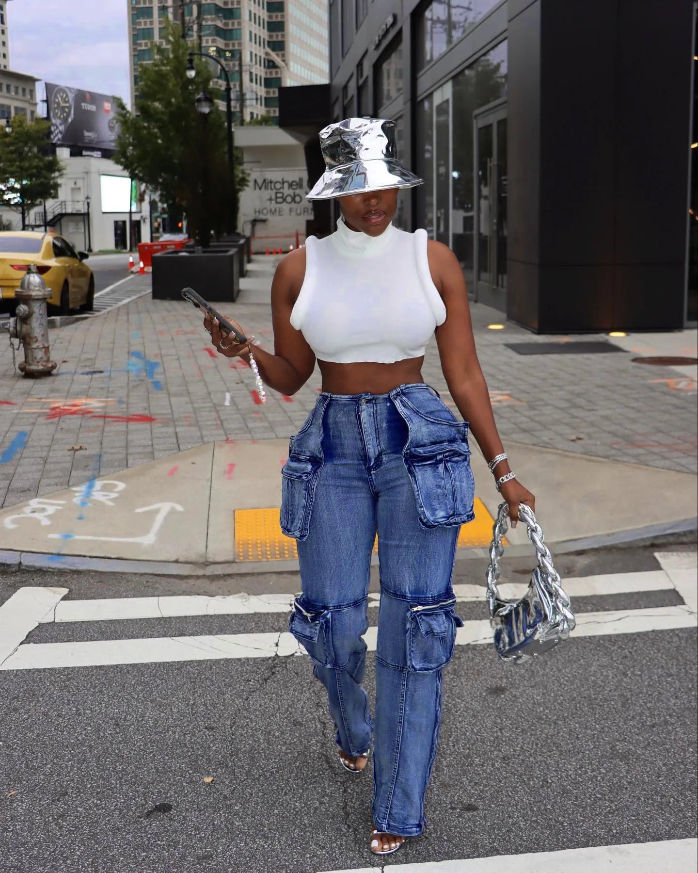 Women's Wide Leg Boyfriend Cargo Jeans