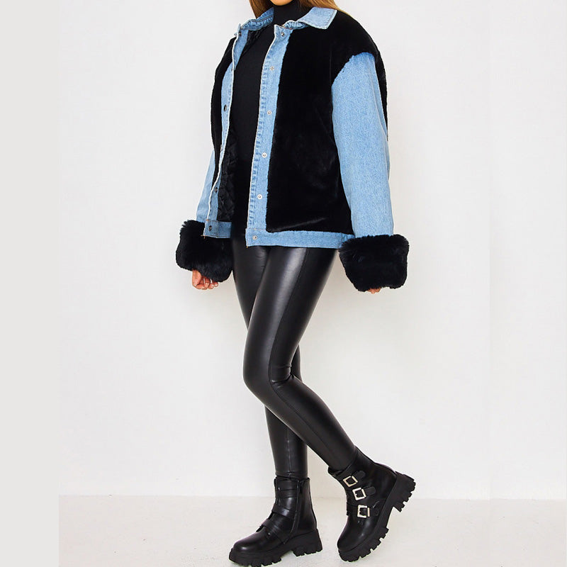 Women's Plush Stitching Autumn Oversize Winter Jackets
