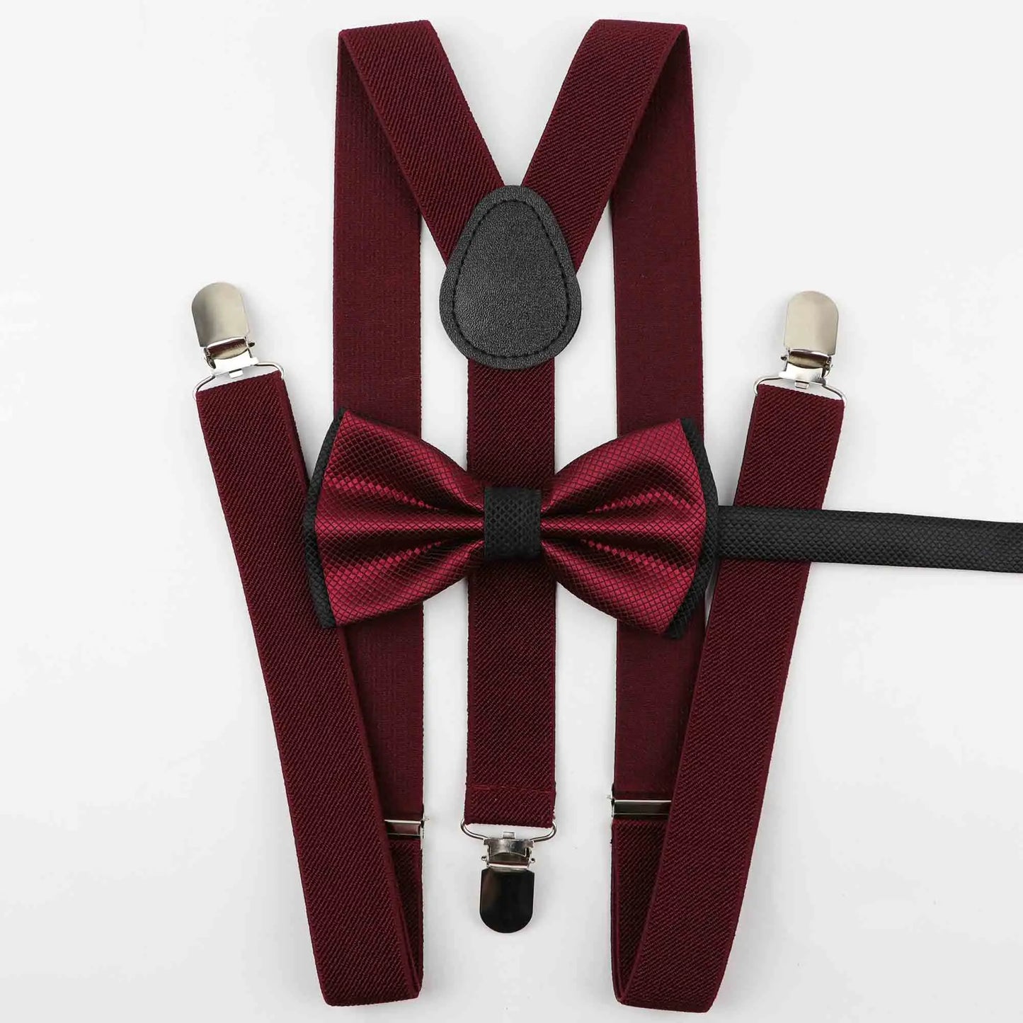 Solid Color Men's Belt Bowtie Set