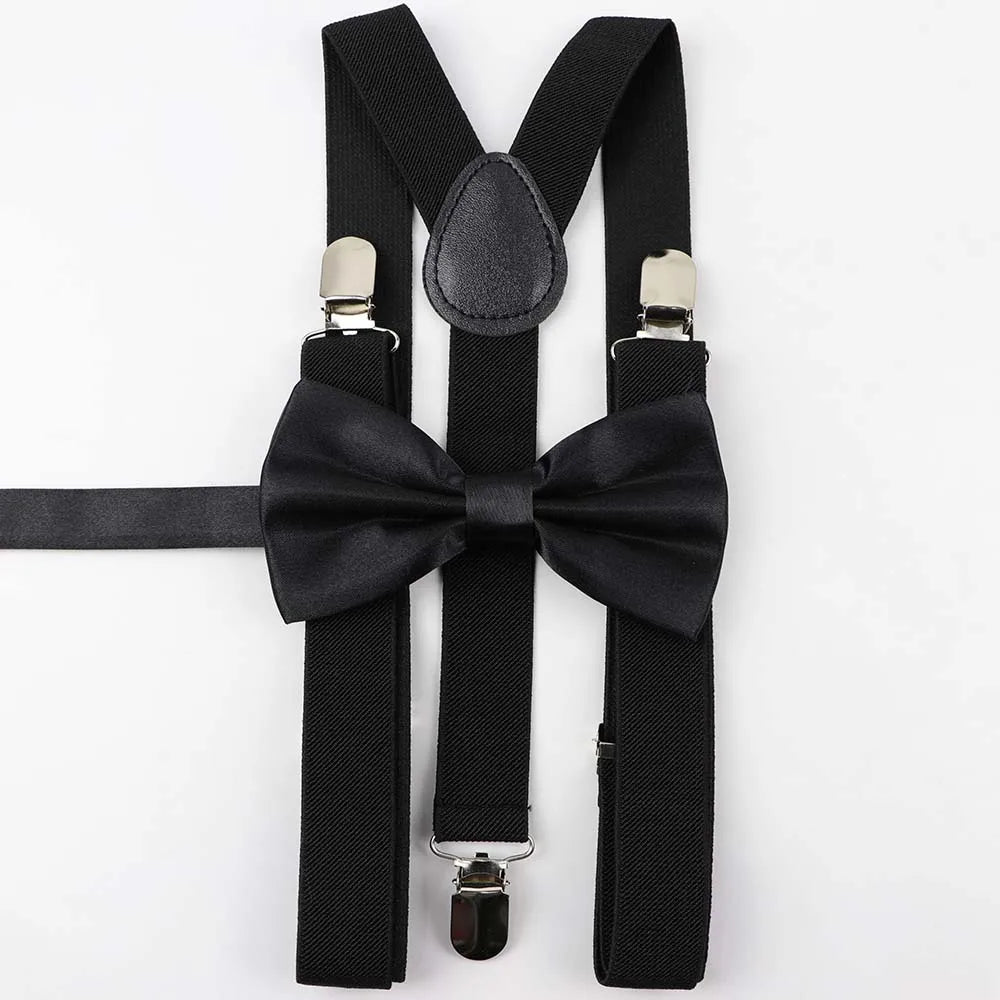 Solid Color Men's Belt Bowtie Set