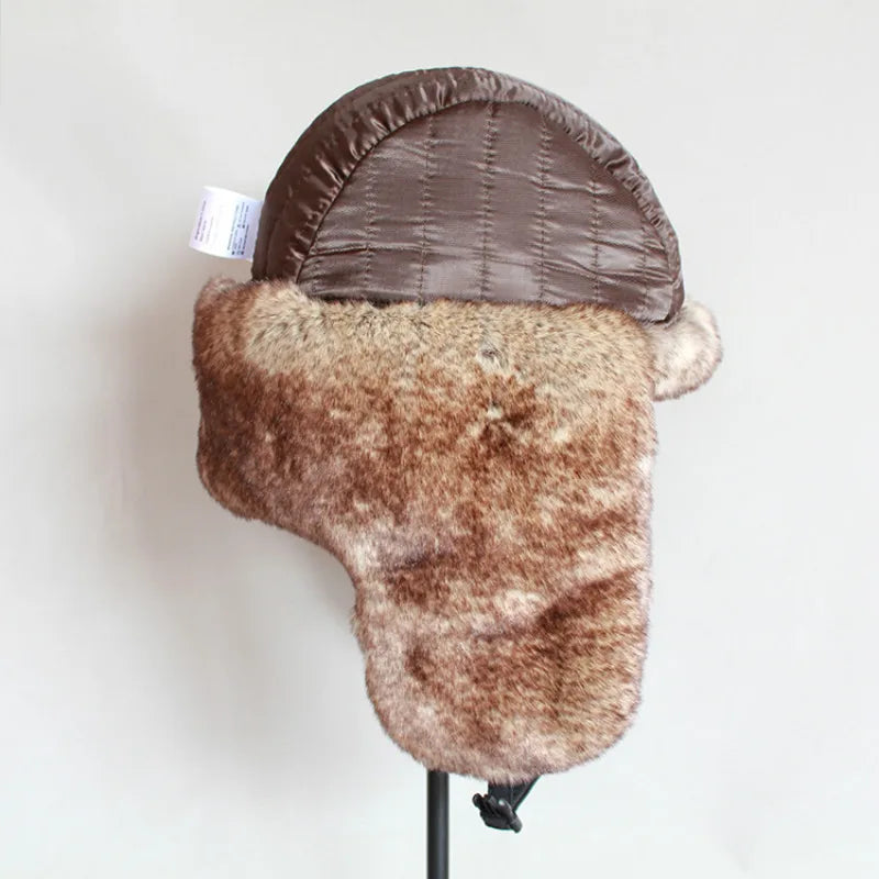 Winter Bomber Hat for Men Faux Fur