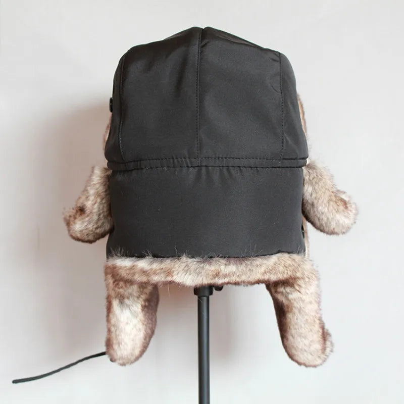 Winter Bomber Hat for Men Faux Fur