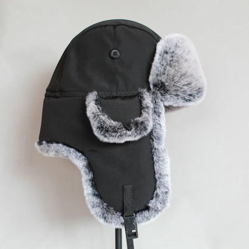 Winter Bomber Hat for Men Faux Fur