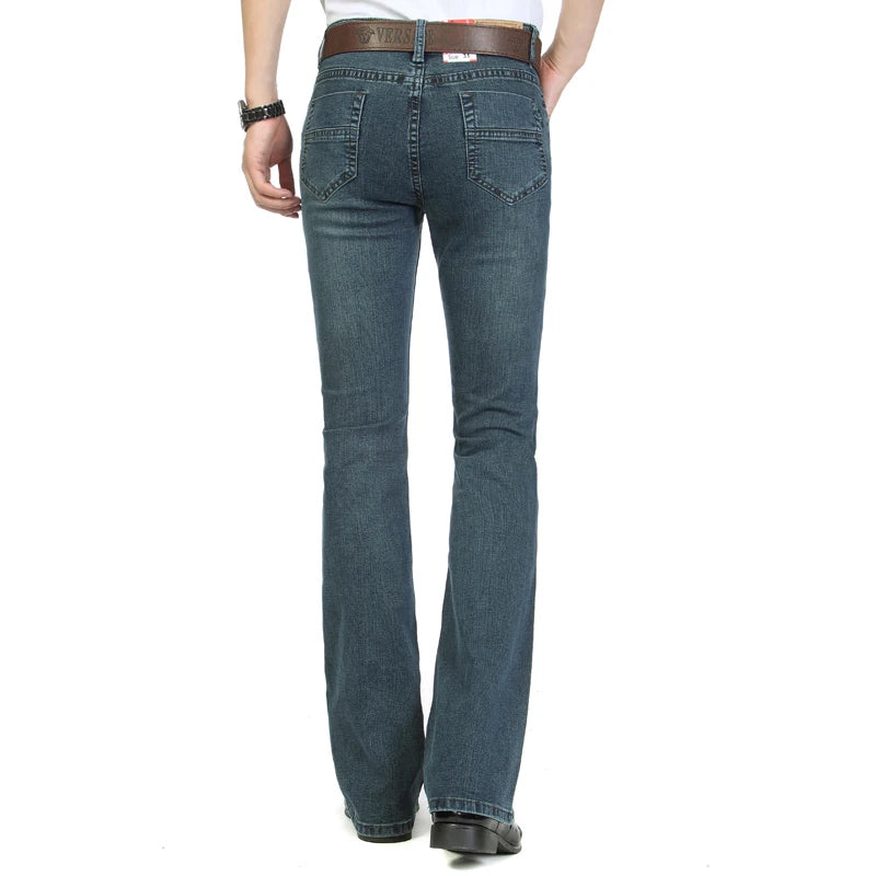 Men's Denim Mid Waist Elastic Slim Boot Cut