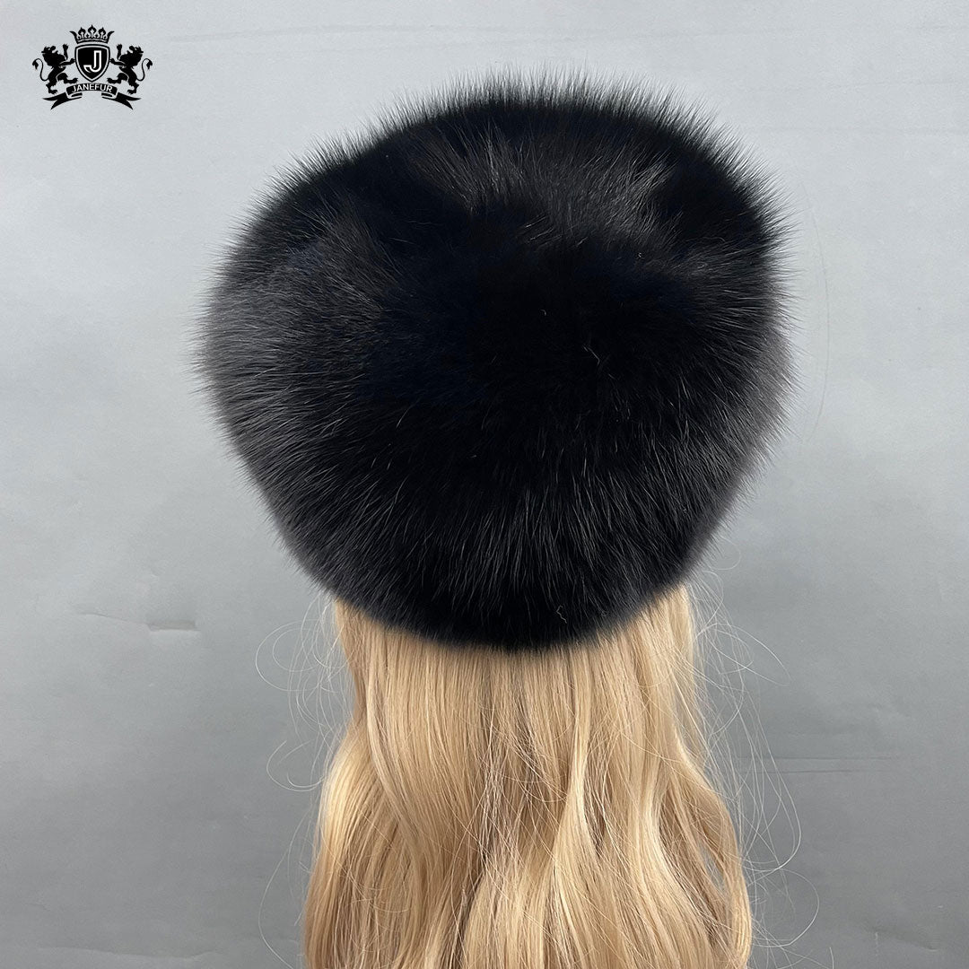 Women's Luxury Warm Russian Fur Hat Real Leather