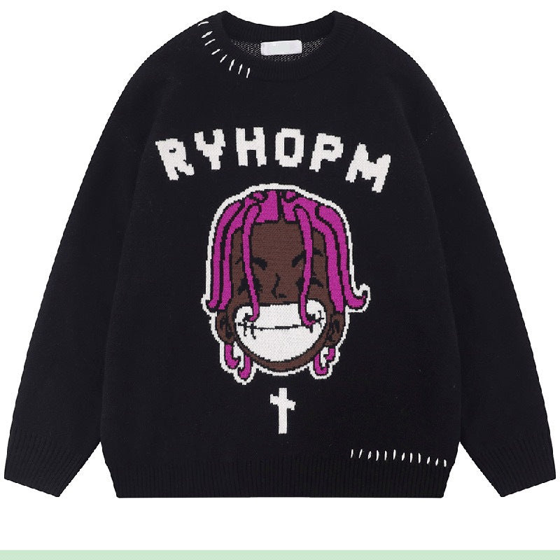 Cartoon Anime Oversized Sweater