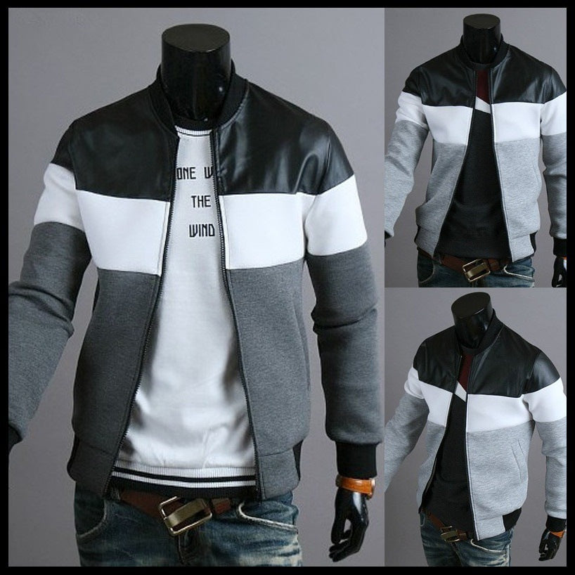 Men's Patchwork Long Sleeve Jacket