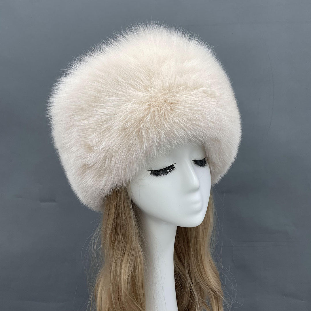 Women's Luxury Warm Russian Fur Hat Real Leather