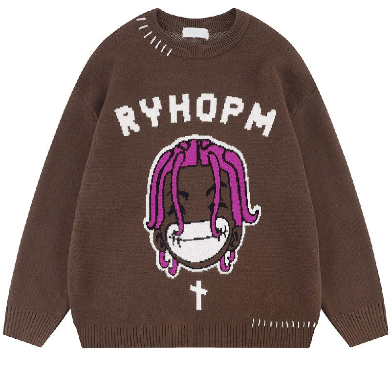 Cartoon Anime Oversized Sweater