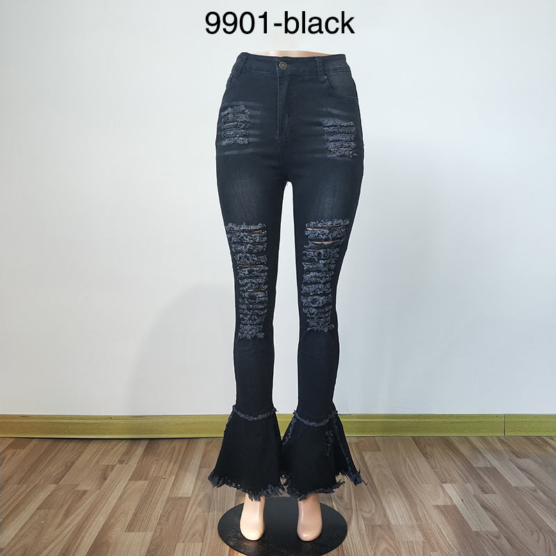 Women's Bell Bottom Slim Fit Oversized Stretch Jeans
