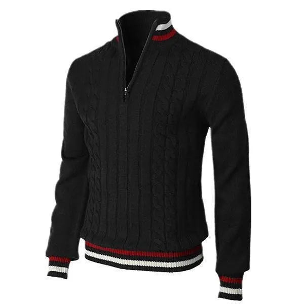 Men's Half Zip Polo Pullover Sweater