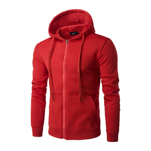 Men Long Sleeve Jacket Hoodie Jacket with Zipper