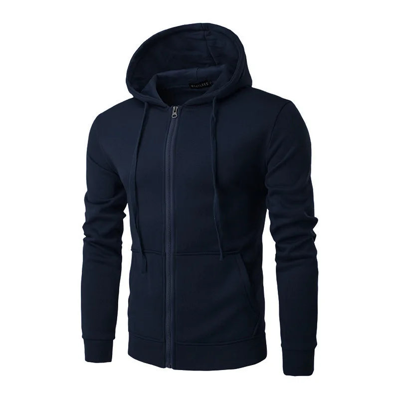 Men Long Sleeve Jacket Hoodie Jacket with Zipper