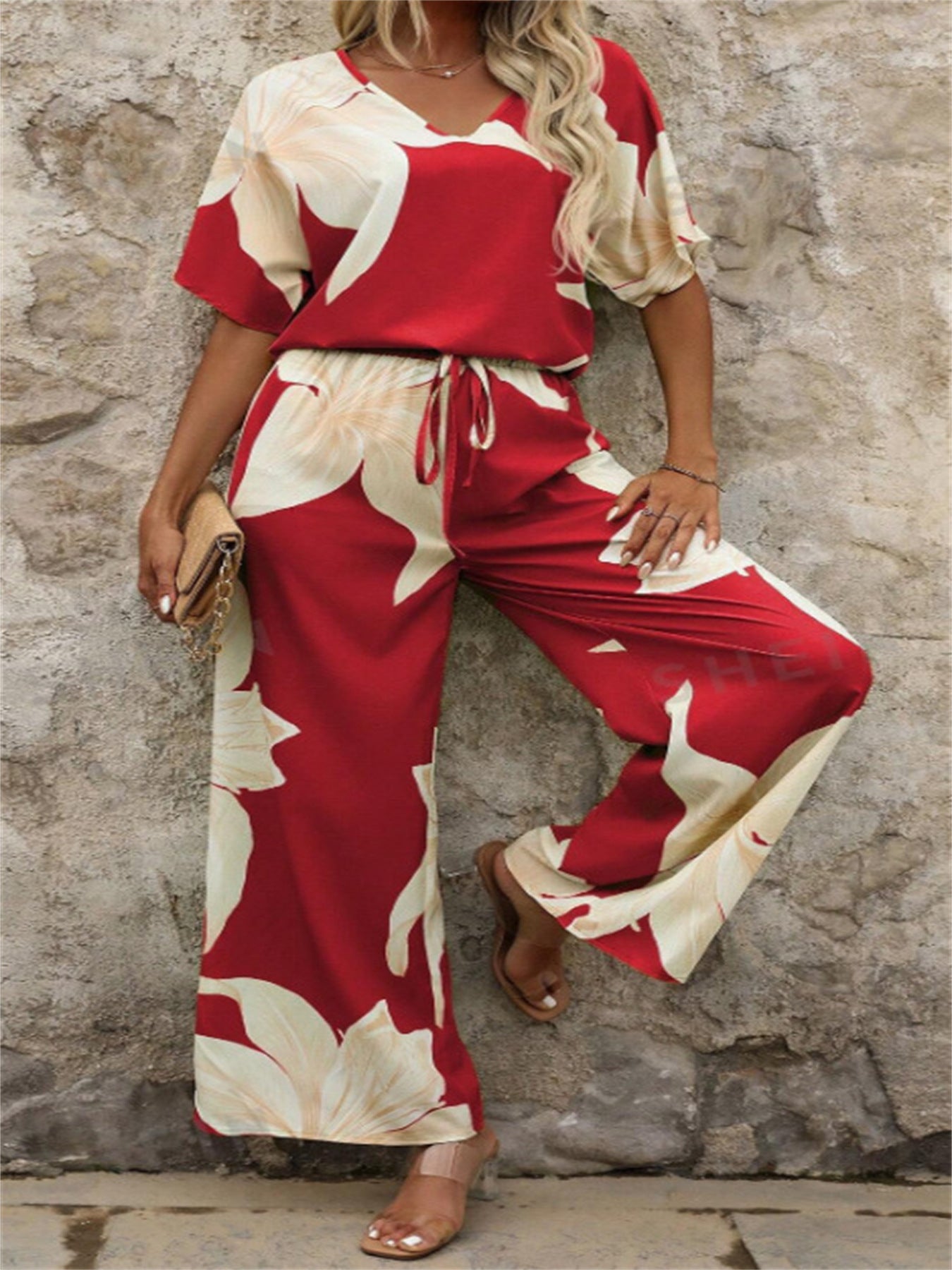 Printed Fashion Polyester Women's Suit