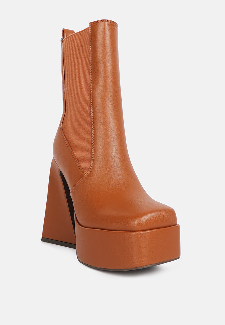 Frosty High Platform Block Heel Chelsea Boot by Ruw