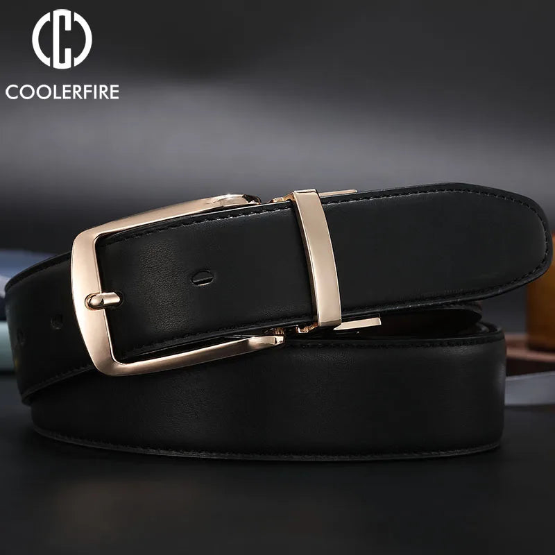 Men Reversible Dress Belts Casual High Quality Belt Genuine Leather Belt Male Vintage Luxury Coolerfire HQ108