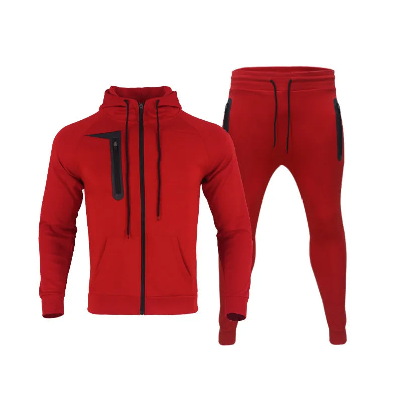 2022 Training Activewear Blank Zip Up Two Piece Sportswear Men Tracksuit and Clothes Sports Men Jogger Track Suits Wear Set