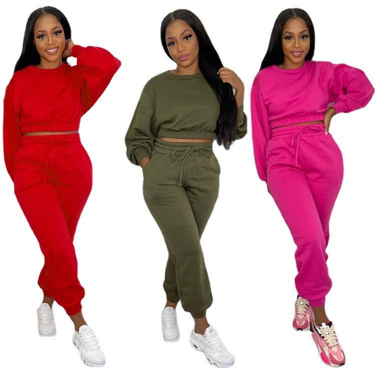 New Women Cozy Famous Tech Fleece Youth Jogger Set Tracksuit Wholesale Casual Womens Clothing Crewneck Sweatshirt and Sweatpants