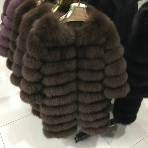 Real Fox Fur  Women's  Coat