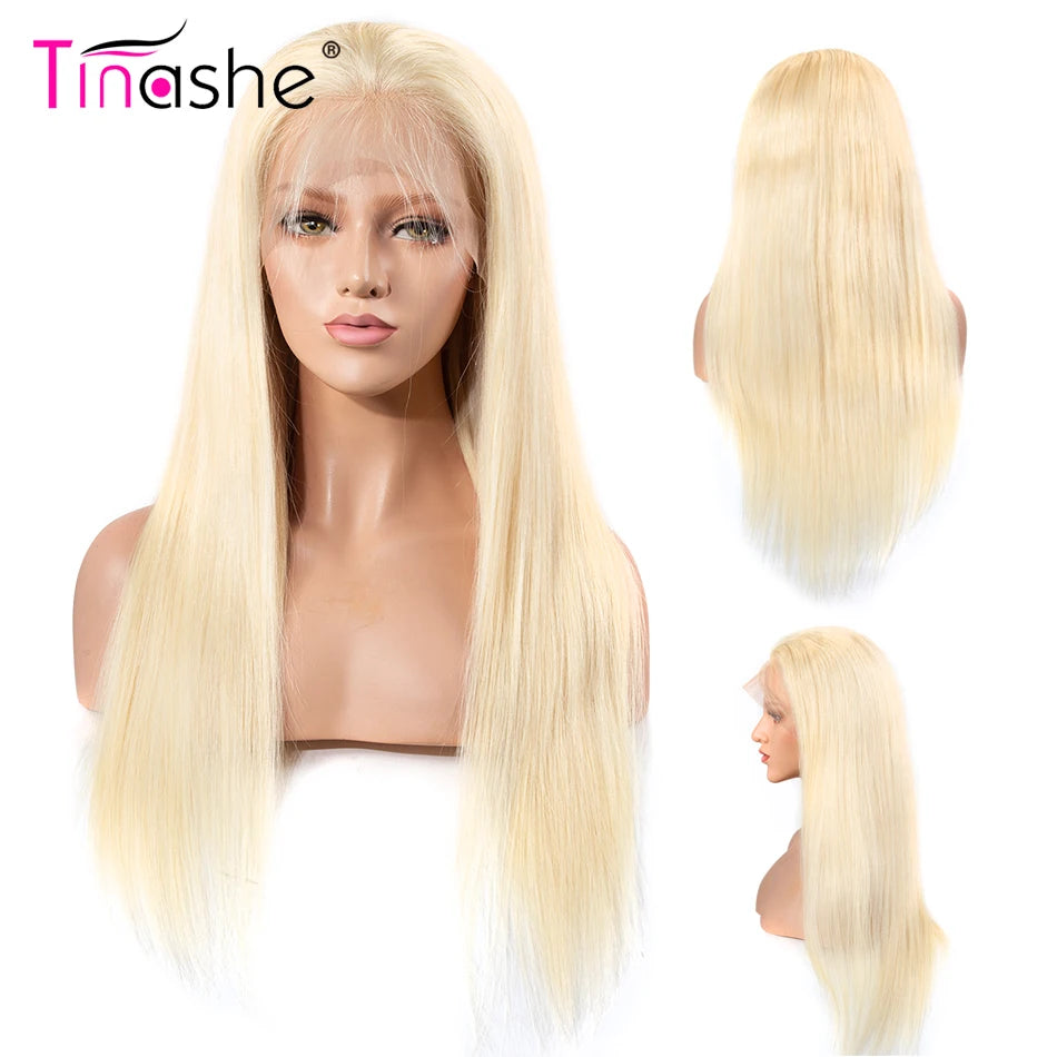 Tinashe Blonde Lace Front Wig Human Hair Remy Blonde Wig Straight Human Hair Wigs HD Transparent Lace Wigs 613 Lace Frontal Wig