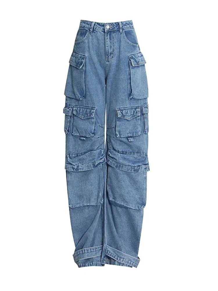 Multi-Pocket Loose Jeans