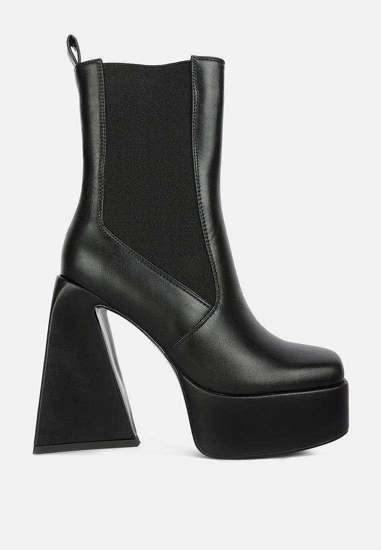 Frosty High Platform Block Heel Chelsea Boot by Ruw