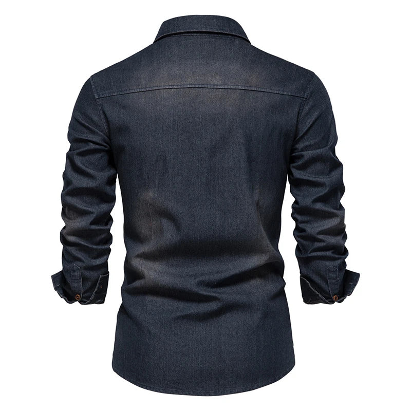 Long Sleeve Denim Jeans Shirt for Men