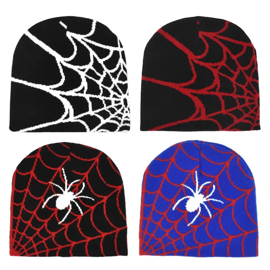 Gothic Spider Pattern Wool Knitted Hat