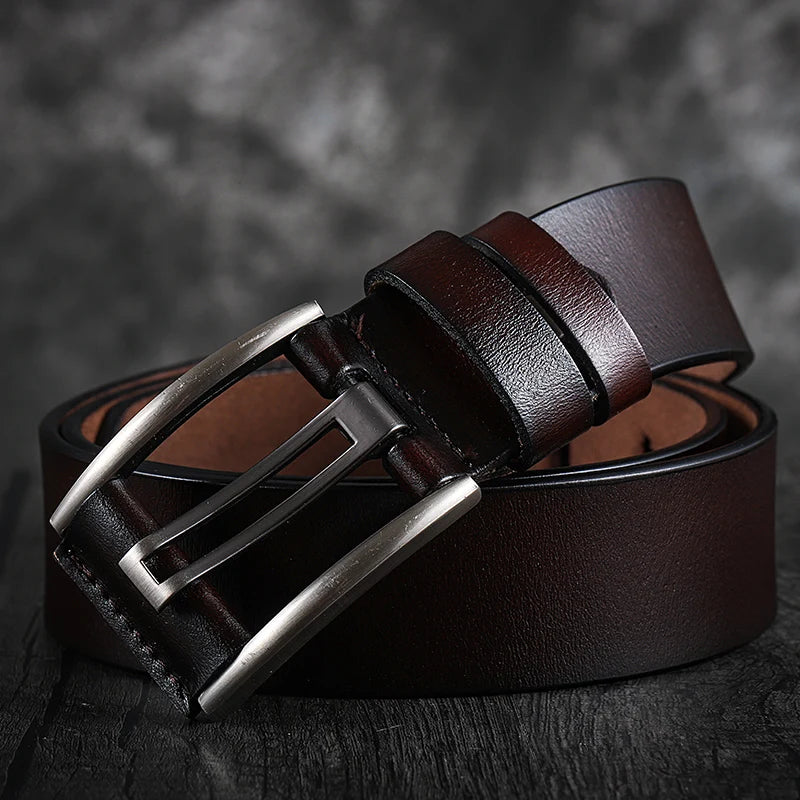 Genuine Leather Belt Male Black/Green/Blue/Coffee High Quality Belt Vintage Men Belts Cummerbunds 90-125cm Waist Belt for Men