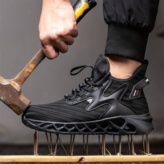 Men's Durable Steel Toe Work Shoes  Safety  Comfort