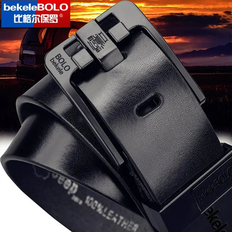 Genuine Leather Men's Belt Fashion Alloy Belts Buckle Luxury Brand Jeans Belts for Men Business Belt Female Belt