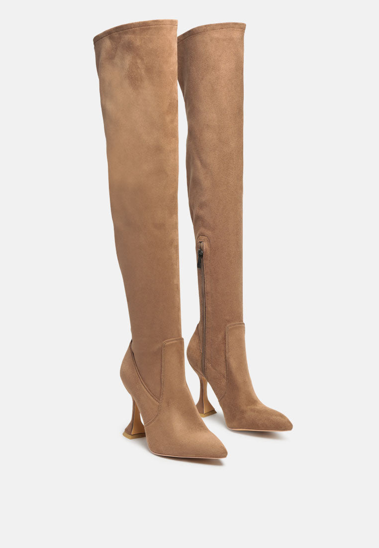 Brandy Faux Suede Over the Knee High Heeled Boots by RUW