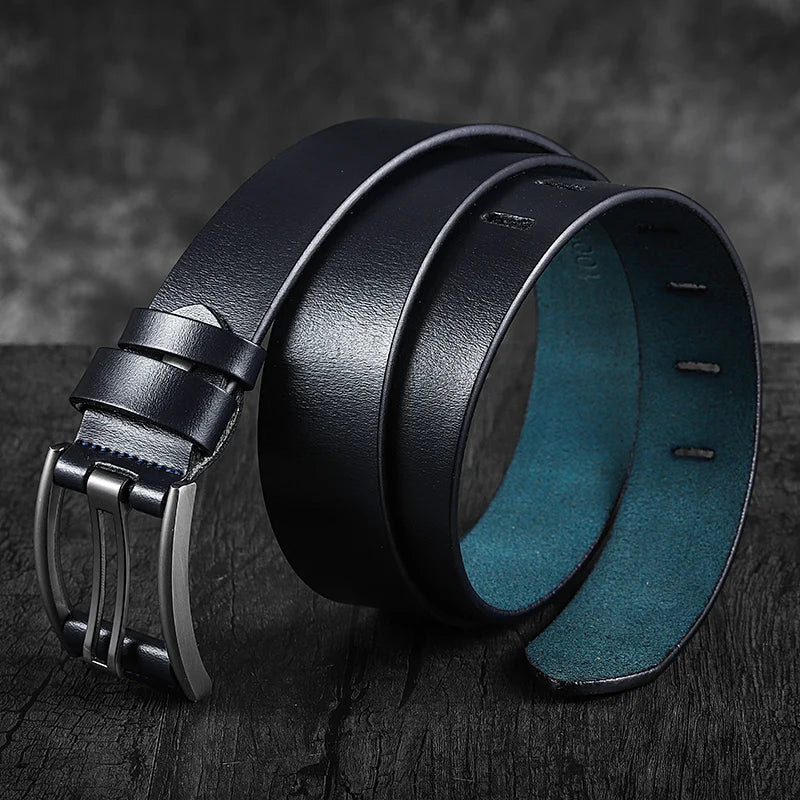 Genuine Leather Belt Male Black/Green/Blue/Coffee High Quality Belt Vintage Men Belts Cummerbunds 90-125cm Waist Belt for Men