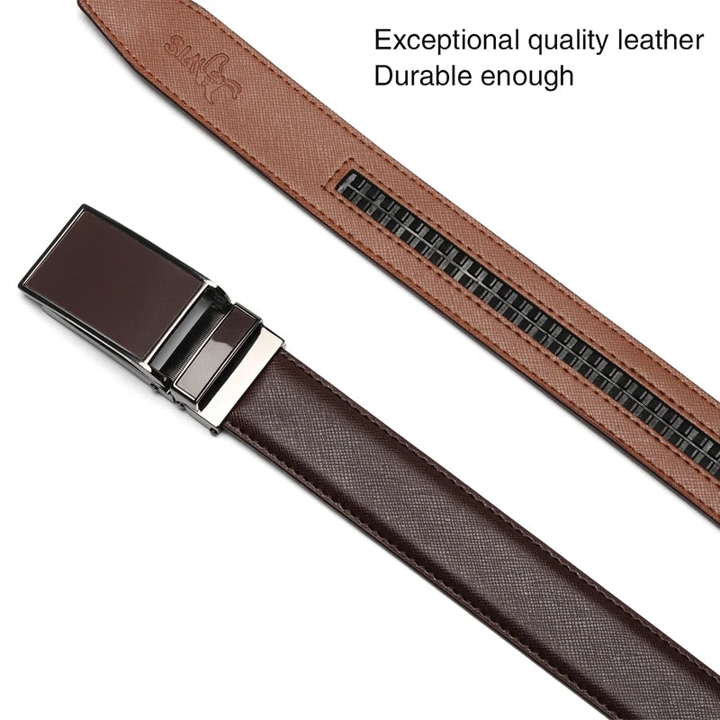 [DWTS]Belt Male Men's Belt  Genuine Leather Strap Luxury Brand Automatic Buckle Belts for Men Belts Cummerbunds  Cinturon Hombre