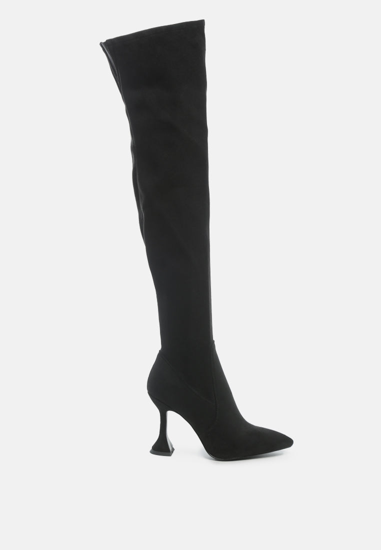 Brandy Faux Suede Over the Knee High Heeled Boots by RUW