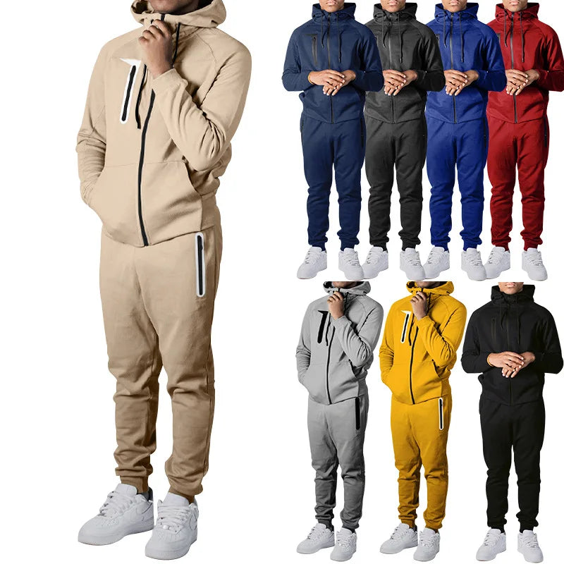 2022 Training Activewear Blank Zip Up Two Piece Sportswear Men Tracksuit and Clothes Sports Men Jogger Track Suits Wear Set