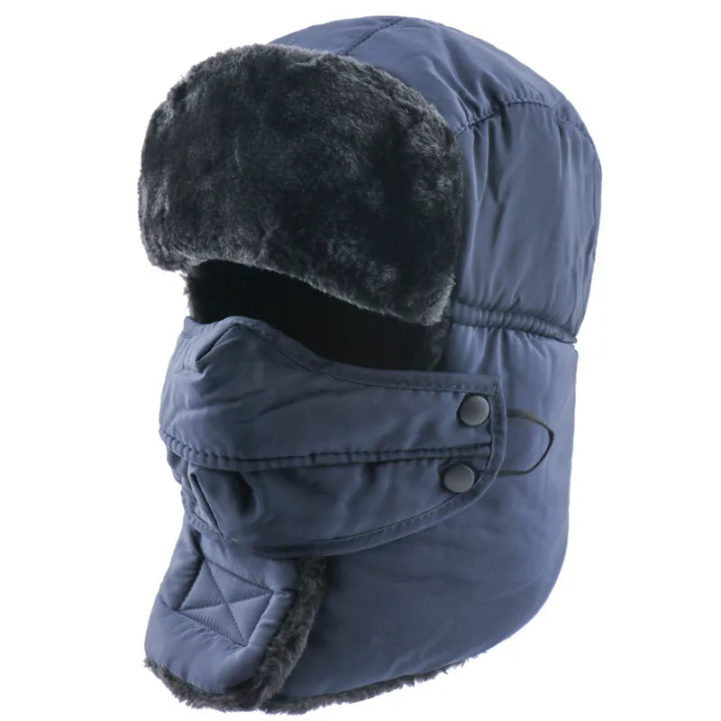 Warm Earflap Bomber Hats Caps  Russian Trapper