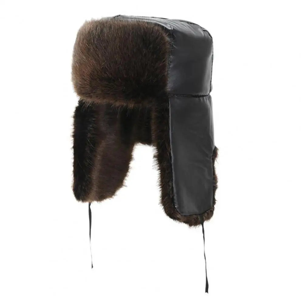 Russian Ushanka Trooper Hats Women Men Winter Outdoor Riding Faux Fur Cossack Cap Thick Lei Feng Hat Warm Soft Earmuff