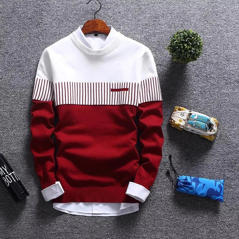 Slim Fit Striped Knitted Sweaters Mens  Hombre