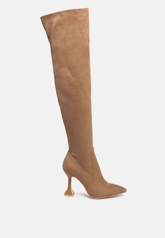 Brandy Faux Suede Over the Knee High Heeled Boots by RUW