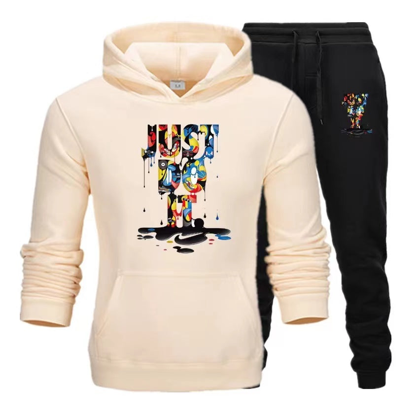 Fall Winter Men Clothes Two Piece Joggers Tracksuit Set Men's Hoodies and Sweatpants Casual Outfits for Men Sportswear