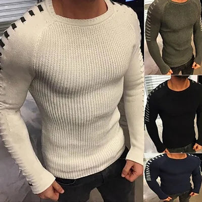 2019 Men Sweater Pullover O-Neck Slim Fit Knitting Long Sleeve Sweaters Fashion V-Neck Mens Sweaters M-Xxxl