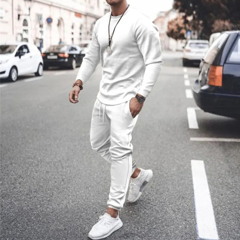 Private Label Men Plain Track Sweat Jogging Jogger Suit Set Custom Blank Tracksuit Sweatsuit With Logo Men 2 Two Piece Pants Set