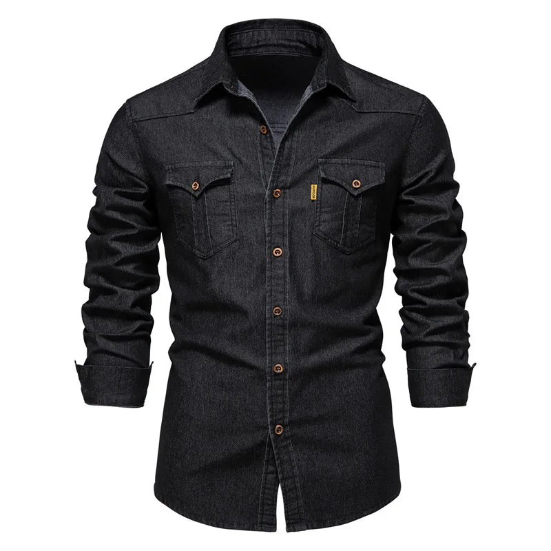 Long Sleeve Denim Jeans Shirt for Men