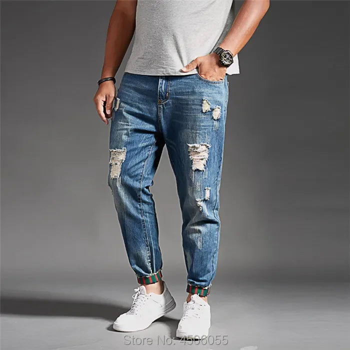 Ripped Jeans for Men Blue Black Denim Mens