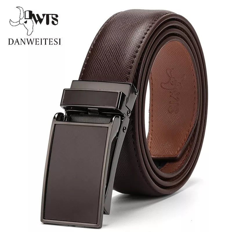 [DWTS]Belt Male Men's Belt  Genuine Leather Strap Luxury Brand Automatic Buckle Belts for Men Belts Cummerbunds  Cinturon Hombre